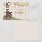 Herbstwoodland-Kreaturen Baby-Girl-Windeln-Raffel Begleitkarte (Vorne/Hinten)
