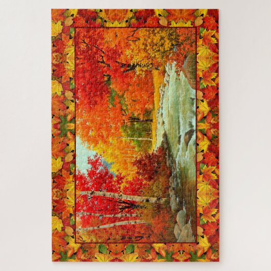 Herbstwoods Herbstlaube farbenfroh Oktober 1000 Puzzle (Vertikal)