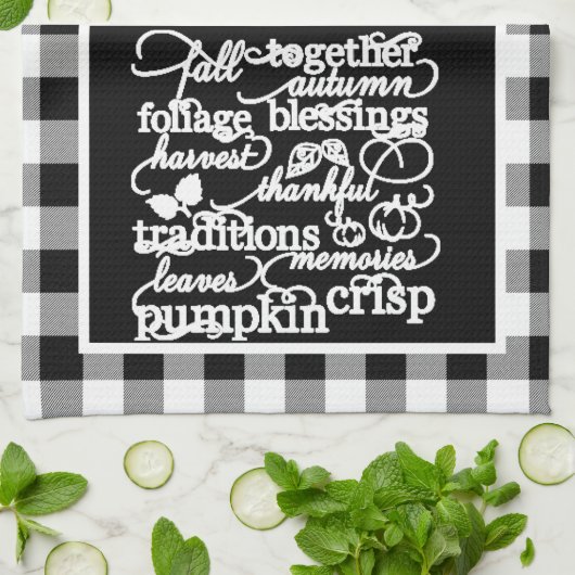 HerbstWörter Geschirrtuch (Gefaltet)