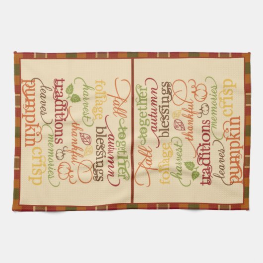HerbstWörter Geschirrtuch (Horizontal)