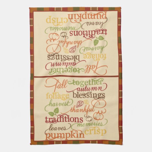 HerbstWörter Geschirrtuch (Vertikal)