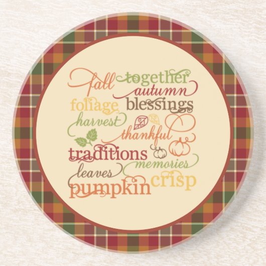 HerbstWörter Getränkeuntersetzer (Vorne)