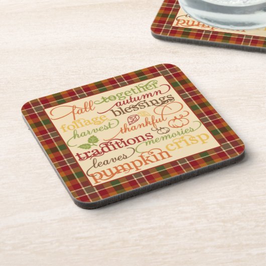 HerbstWörter Getränkeuntersetzer (Linke Seite)