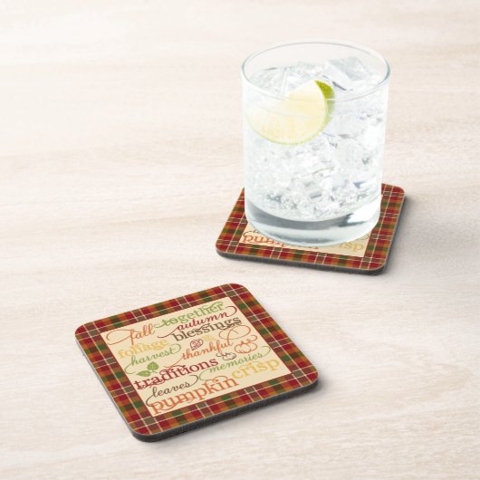 HerbstWörter Getränkeuntersetzer (Rechte Seite)