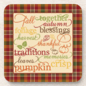 HerbstWörter Getränkeuntersetzer (Vorderseite)