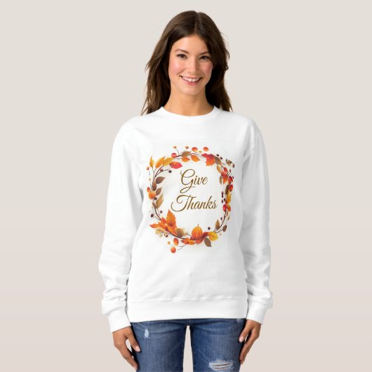 Herbstwreath Danke Sweatshirt (Vorne ganz)