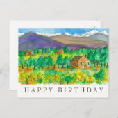 Herbstwüste Aquarellmalerei zum Geburtstag Postkarte (Vorne/Hinten)