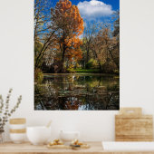 Herbstzeit durch einen gut versteckten Teich, voll Poster (Küche)
