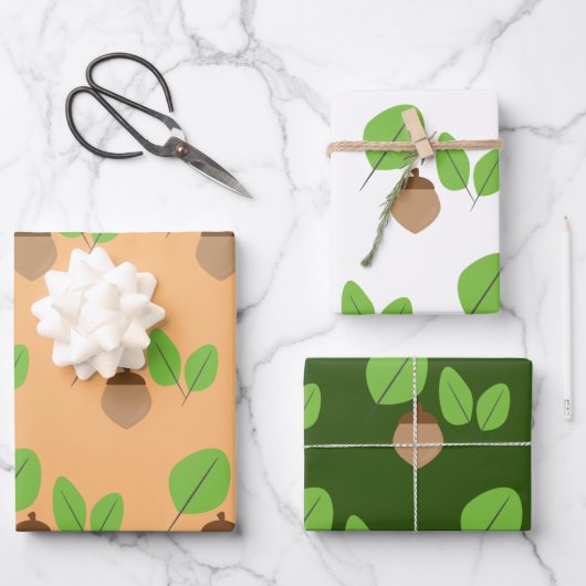 Herbstzeit im Grünen Geschenkpapier Set (Vorderseite)