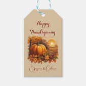 Herbstzeit Kürbis Thema Geschenkanhänger (Vorderseite)