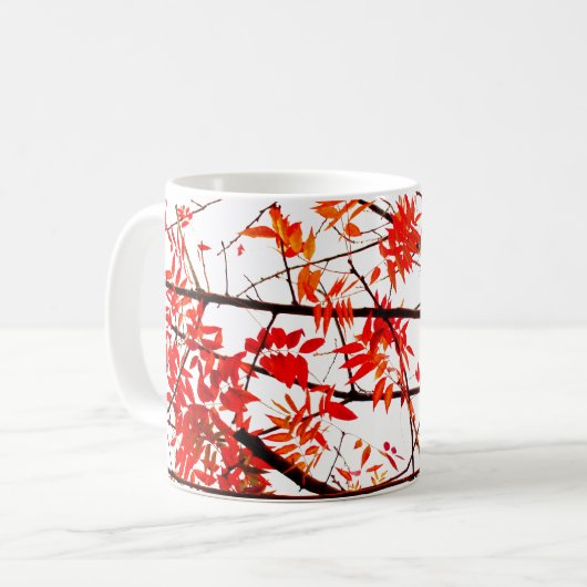 Herbstzweig Abstrakt Kaffeetasse (Vorderseite Links)