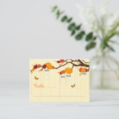 Herbstzweig Dahlia Moderne Hochzeiten Platzkarten (Stehend Vorderseite)