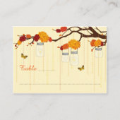 Herbstzweig Dahlia Moderne Hochzeiten Platzkarten (Vorderseite)