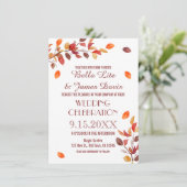 Herbstzweig Herbstblätter Einladungen für Hochzeit (Stehend Vorderseite)