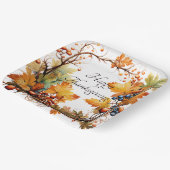 Herbstzweig mit Blätter und Beeren nach Maß Pappteller (Gewinkelt)