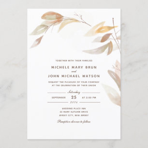 Herbstzweig Wasserfarbe Einfache Einladung zur Hoc