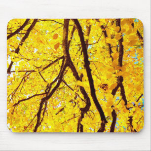 Herbstzweige - goldgelb mousepad