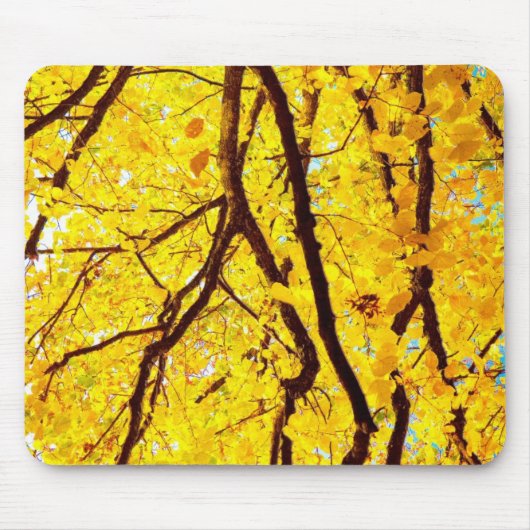 Herbstzweige - goldgelb mousepad (Vorne)