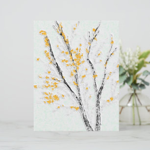 Herbstzweige mit gelben Herbstlauben