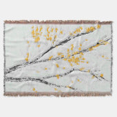 Herbstzweige mit gelben Herbstlauben Decke (Vorderseite)