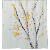 Herbstzweige mit gelben Herbstlauben Duschvorhang (Vorderseite)