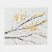 Herbstzweige mit gelben Herbstlauben Fleecedecke (Vorderseite (Horizontal))