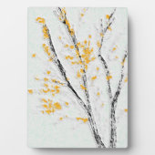 Herbstzweige mit gelben Herbstlauben Fotoplatte (Vorderseite)