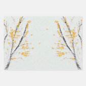 Herbstzweige mit gelben Herbstlauben Geschenkpapier Set (Vorderseite 3)