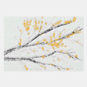 Herbstzweige mit gelben Herbstlauben Geschenkpapier Set (Vorderseite 2)