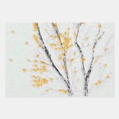 Herbstzweige mit gelben Herbstlauben Geschenkpapier Set (Vorderseite)