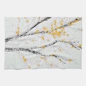 Herbstzweige mit gelben Herbstlauben Geschirrtuch (Horizontal)