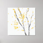 Herbstzweige mit gelben Herbstlauben Leinwanddruck (Vorderseite)