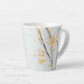 Herbstzweige mit gelben Herbstlauben Milchtasse (Rechte Ecke)