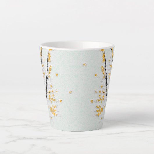 Herbstzweige mit gelben Herbstlauben Milchtasse (Vorderseite)