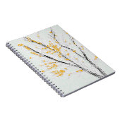 Herbstzweige mit gelben Herbstlauben Notizblock (Rechte Seite)