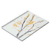 Herbstzweige mit gelben Herbstlauben Notizblock (Linke Seite)