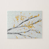 Herbstzweige mit gelben Herbstlauben Puzzle (Horizontal)