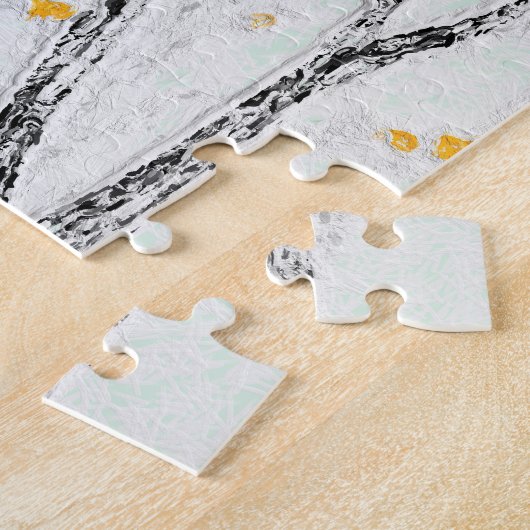 Herbstzweige mit gelben Herbstlauben Puzzle (Seite)