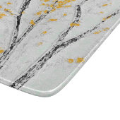 Herbstzweige mit gelben Herbstlauben Schneidebrett (Ecke)