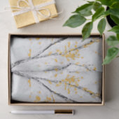 Herbstzweige mit gelben Herbstlauben Seidenpapier (Geschenk)