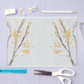 Herbstzweige mit gelben Herbstlauben Seidenpapier (Handwerk)