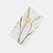 Herbstzweige mit gelben Herbstlauben Serviette (Ecke)