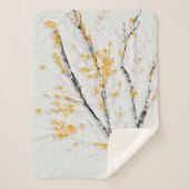 Herbstzweige mit gelben Herbstlauben Sherpadecke (Vorderseite)