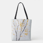 Herbstzweige mit gelben Herbstlauben Tasche (Rückseite)