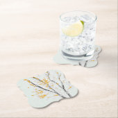 Herbstzweige mit gelben Herbstlauben Untersetzer (Vor Ort)