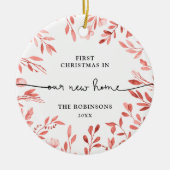 Herbstzweige Personalisierte Weihnachten in neuen Keramik Ornament (Vorne)