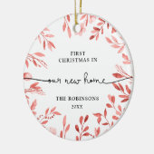 Herbstzweige Personalisierte Weihnachten in neuen Keramik Ornament (Links)