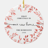 Herbstzweige Personalisierte Weihnachten in neuen Keramik Ornament (Hinten)