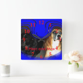 Herc and Max Quadratische Wanduhr (Zuhause)