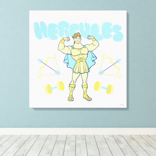 Hercules Arrows and Dumbbells Flex Canvas Print Leinwanddruck (Insitu (Holzboden))